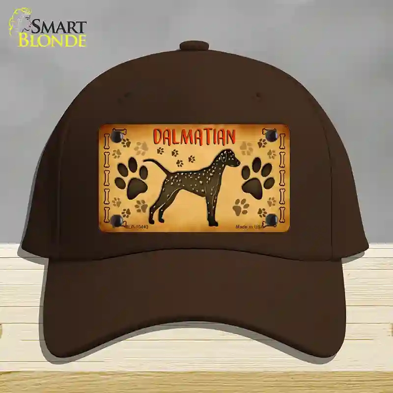 HAT24-MLP-10443 Dalmatian Novelty License Plate Hat, Cotton - Dark Brown