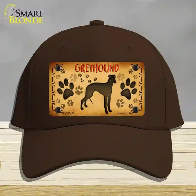 HAT24-MLP-10448 Greyhound Novelty License Plate Hat, Cotton - Dark Brown
