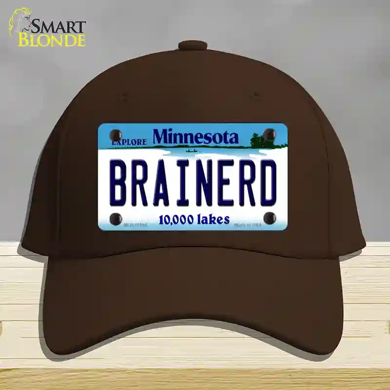 HAT24-MLP-11045 Brainerd Minnesota State Novelty License Plate Hat, Cotton - Dark Brown