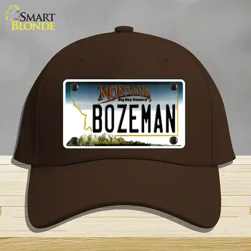 HAT24-MLP-11092 Bozeman Montana State Novelty License Plate Hat, Cotton - Dark Brown