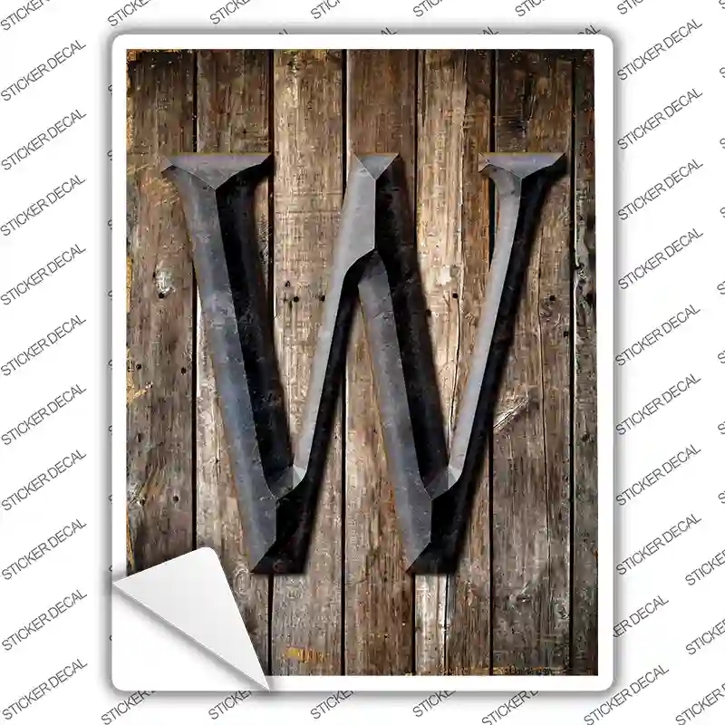 P-1287s-S Letter W Novelty Rectangle Sticker Decal, Small