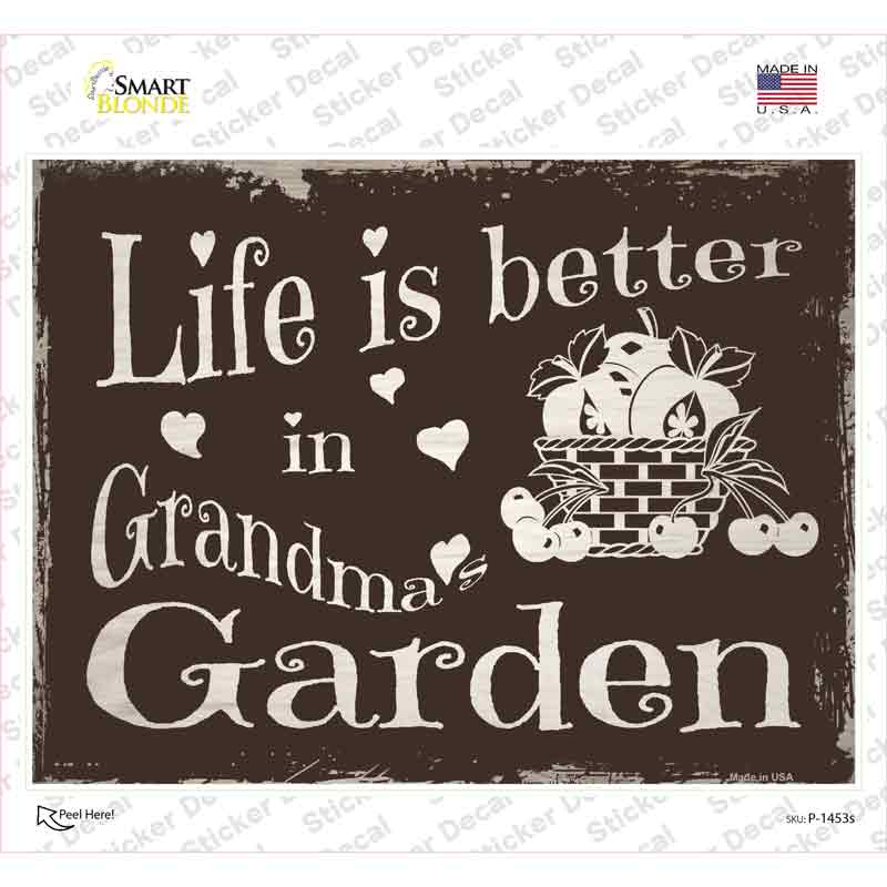 P-1453s-M Grandmas Garden Novelty Rectangle Sticker Decal, Medium