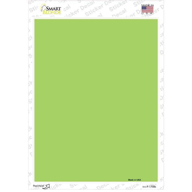 P-1708s-M Lime Green Blank Novelty Rectangle Sticker Decal, Medium