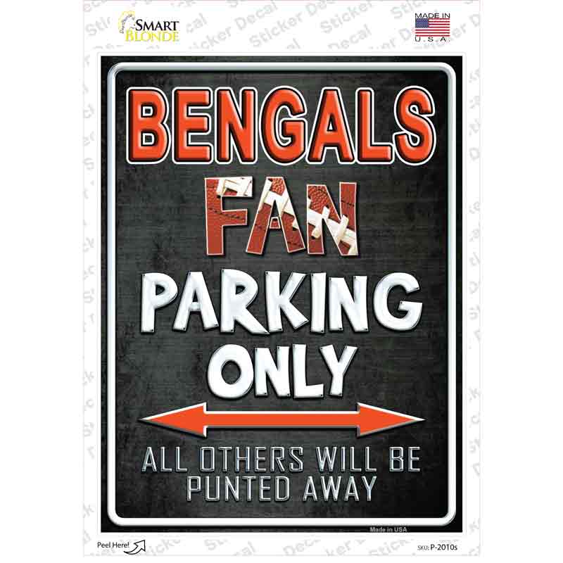 P-2010s-M Bengals Novelty Rectangle Sticker Decal, Medium