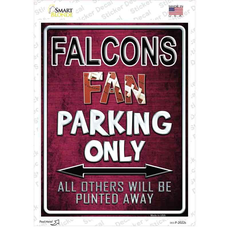 P-2022s-M Falcons Novelty Rectangle Sticker Decal, Medium