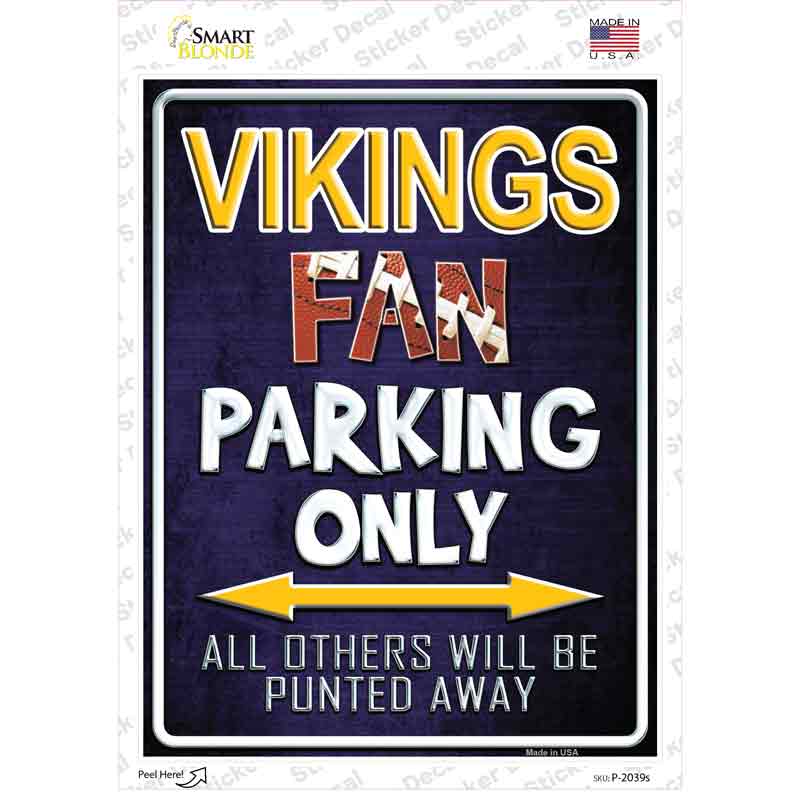 P-2039s-M Vikings Novelty Rectangle Sticker Decal, Medium