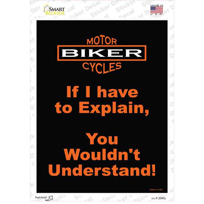 P-2045s-M Explain Novelty Rectangle Sticker Decal, Medium