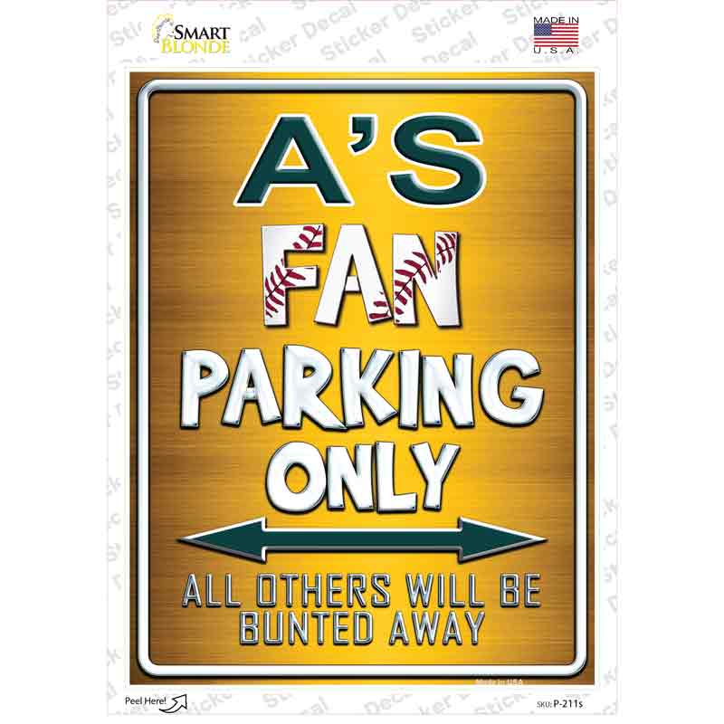 P-211s-M Athletics Novelty Rectangle Sticker Decal, Medium