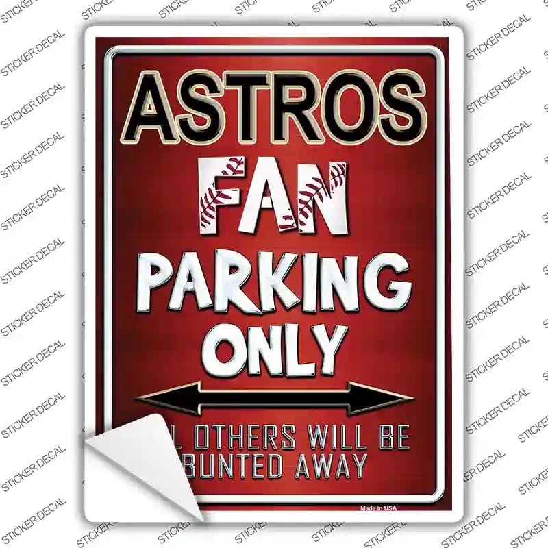 P-212s-S Astros Novelty Rectangle Sticker Decal, Small