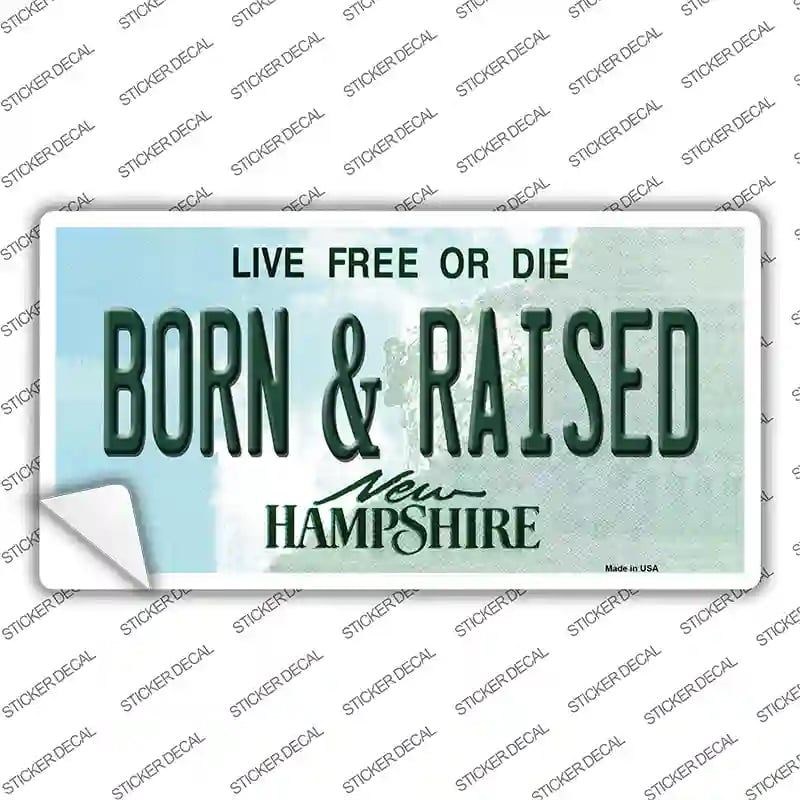 LP-11169s-L Born & Raised   Hampshire State Novelty Sticker Decal, Large