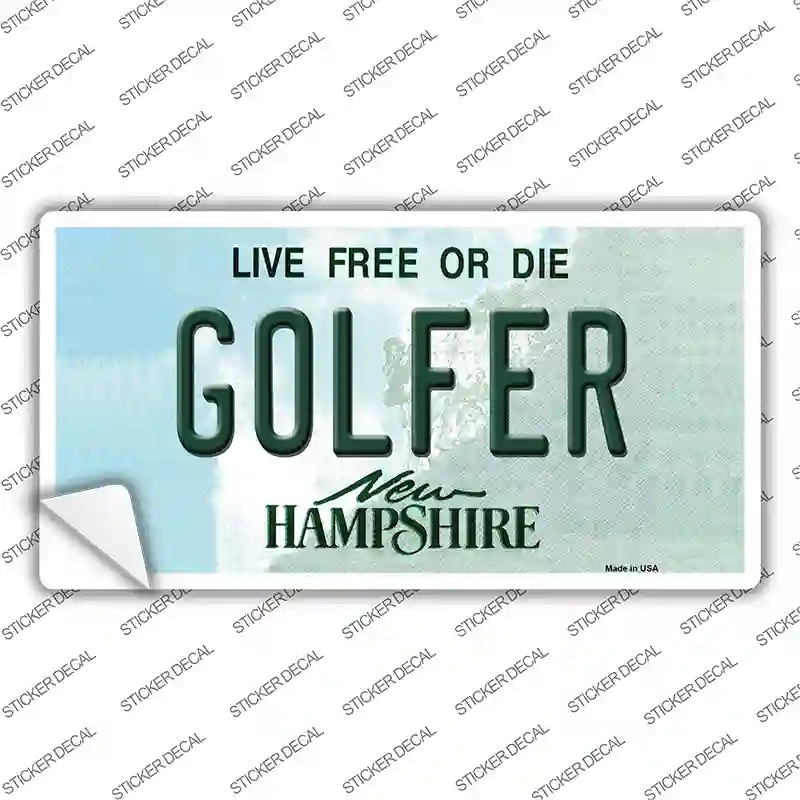 LP-11170s-XL Golfer   Hampshire State Novelty Sticker Decal, Extra Large