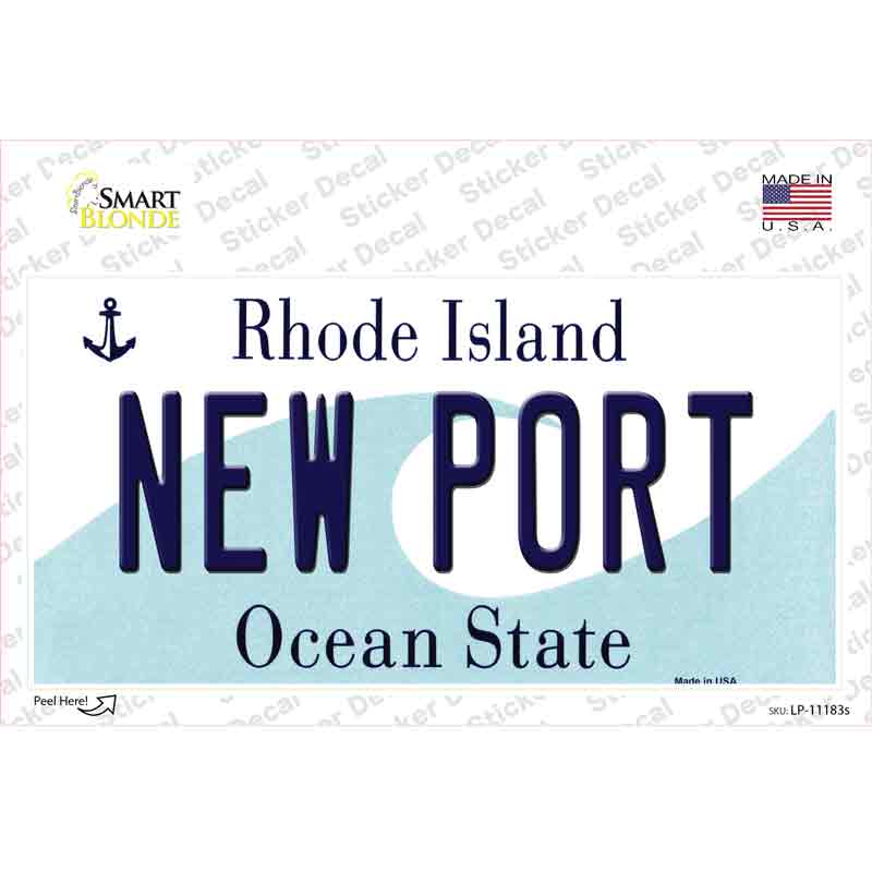 LP-11183s-M   Port Rhode Island State Novelty Sticker Decal, Medium