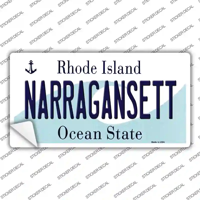 LP-11187s-S Narragansett Rhode Island State Novelty Sticker Decal, Small