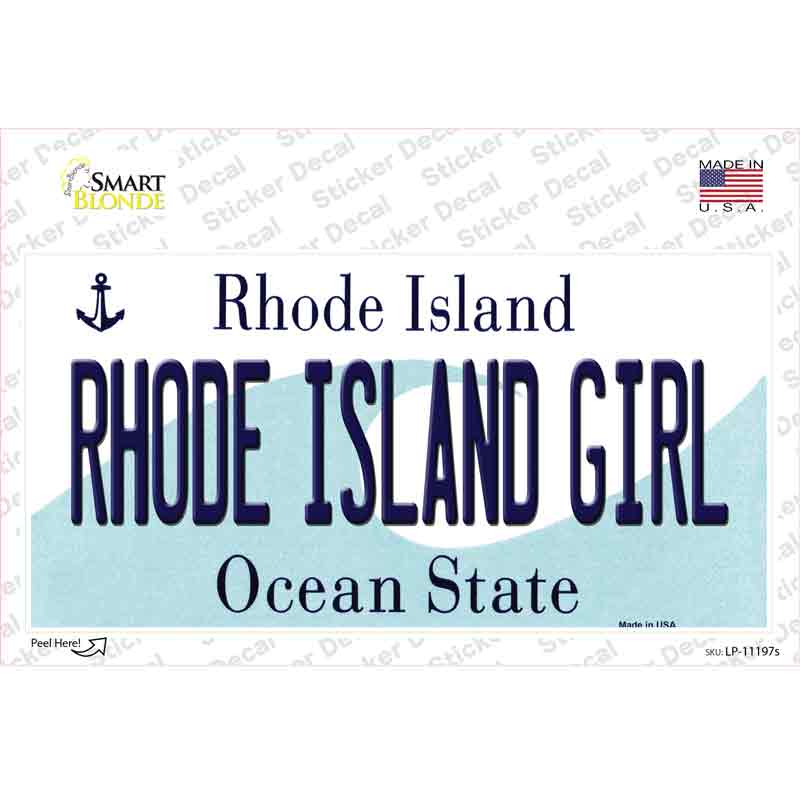 LP-11197s-M Rhode Island State Girl Novelty Sticker Decal, Medium