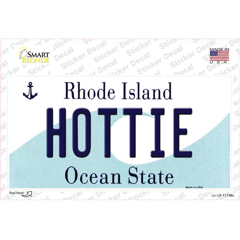 LP-11198s-M Hottie Rhode Island State Novelty Sticker Decal, Medium