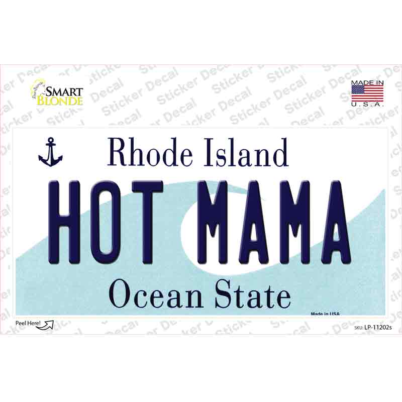 LP-11202s-M Hot Mama Rhode Island State Novelty Sticker Decal, Medium