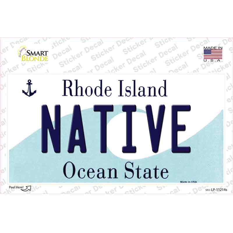 LP-11214s-M Native Rhode Island State Novelty Sticker Decal, Medium