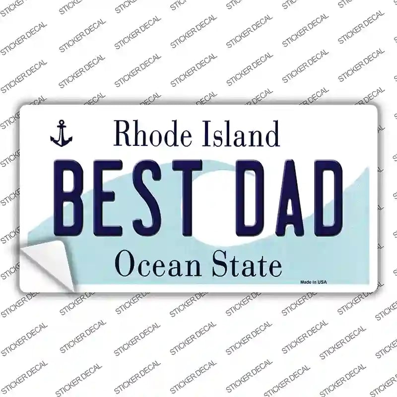 LP-11222s-XL Best Dad Rhode Island State Novelty Sticker Decal, Extra Large