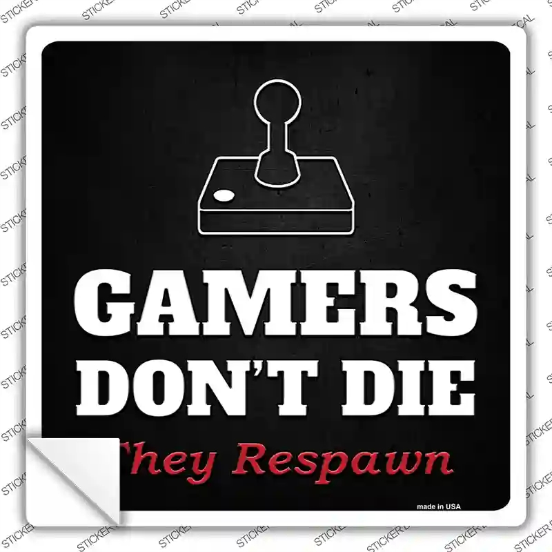 SQ-421s-L Atari Gamers Dont Die Novelty Square Sticker Decal, Large