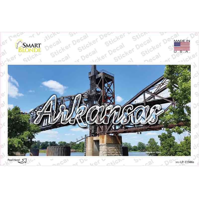 LP-11586s-M Arkansas Rusty Bridge State Novelty Sticker Decal, Medium