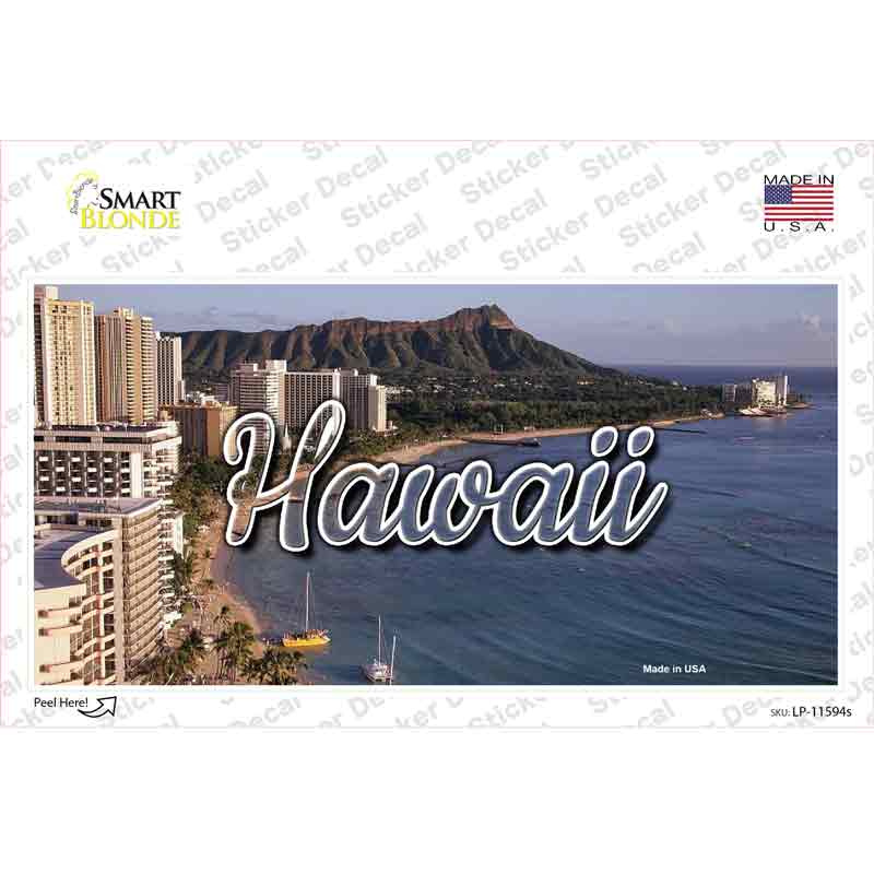 LP-11594s-M Hawaii Beach State Novelty Sticker Decal, Medium