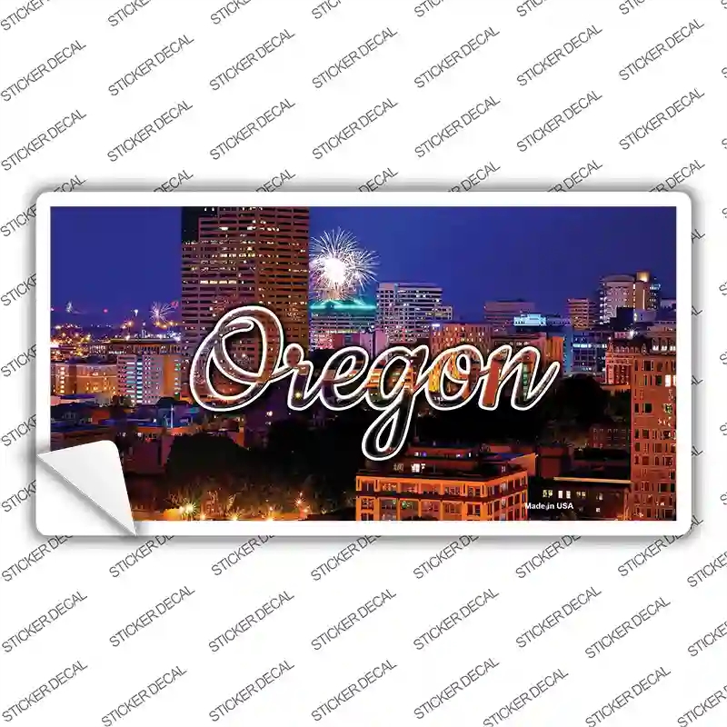 LP-11625s-S Oregon Firework City Lights State Novelty Sticker Decal, Small
