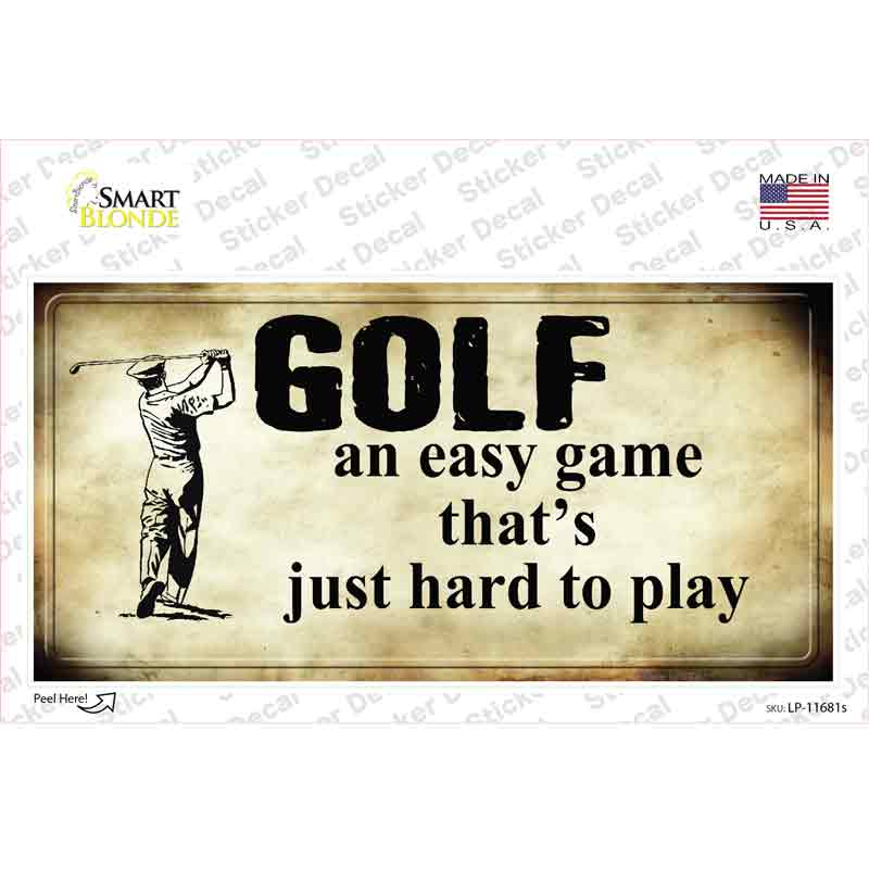 LP-11681s-M Golf An Easy Game Novelty Sticker Decal, Medium