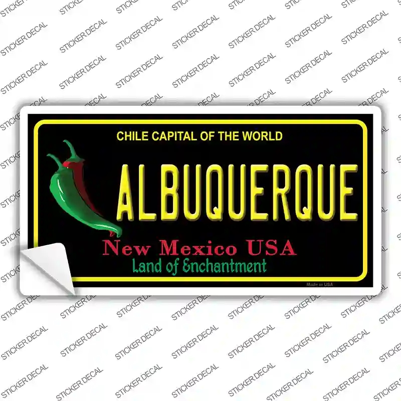 LP-11754s-S Albuquerque   Mexico Black State Novelty Sticker Decal, Small