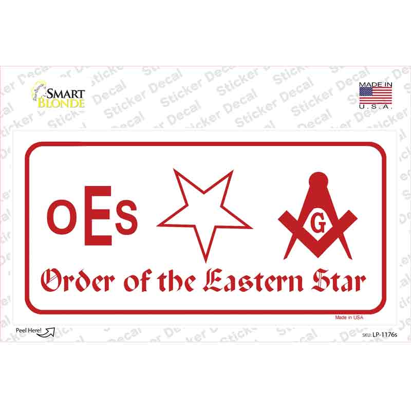 LP-1176s-M Order of the Eastern Star Novelty Sticker Decal, Medium