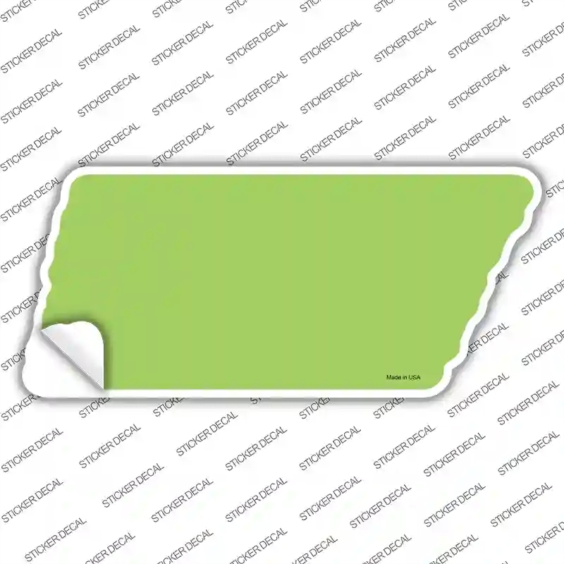TN-013s-L Lime Green Solid Novelty Tennessee Shape Sticker Decal, Large
