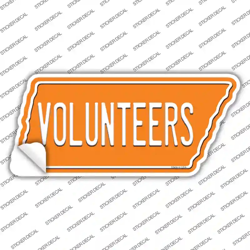 TN-017s-S Volunteers Novelty Tennessee Shape Sticker Decal, Small