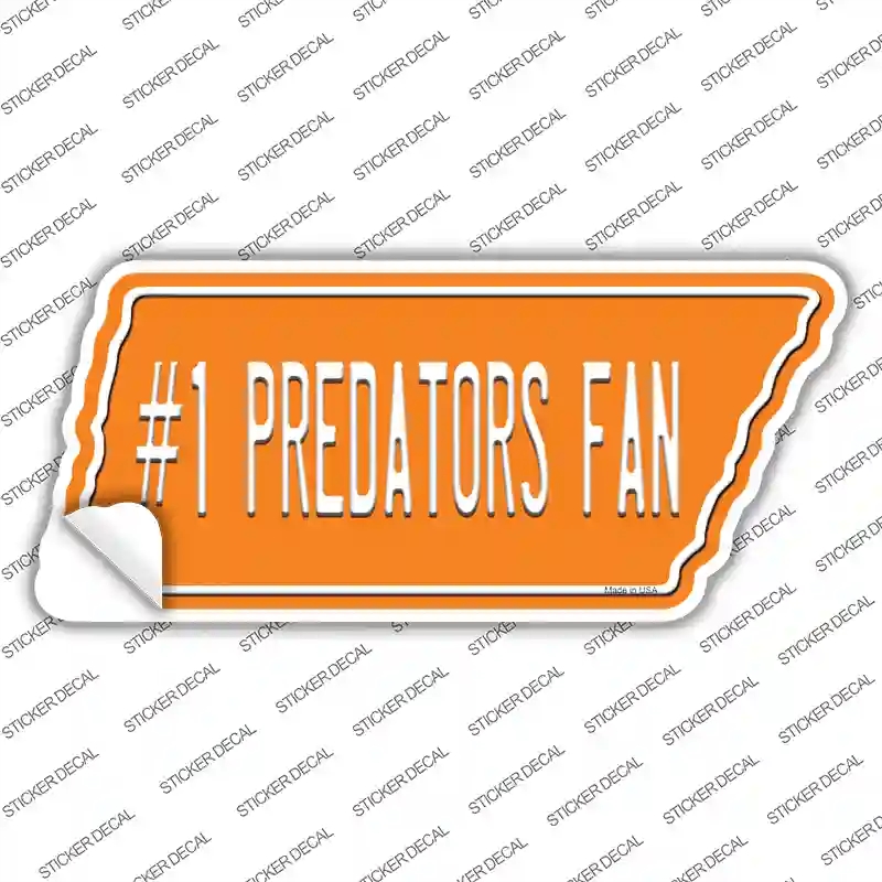TN-032s-XL Number 1 Predators Fan Novelty Tennessee Shape Sticker Decal, Extra Large
