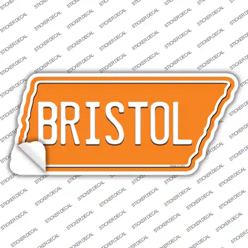 TN-054s-XL Bristol Novelty Tennessee Shape Sticker Decal, Extra Large