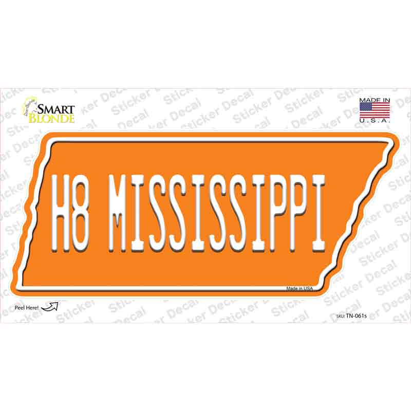 TN-061s-M H8 Mississippi Novelty Tennessee Shape Sticker Decal, Medium
