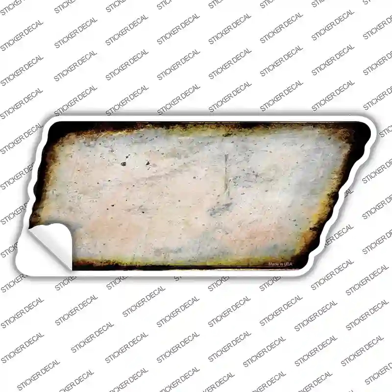 TN-101s-S White Solid Novelty Rusty Tennessee Shape Sticker Decal, Small