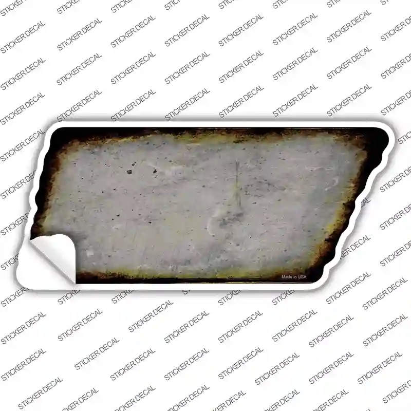 TN-108s-L Gray Solid Novelty Rusty Tennessee Shape Sticker Decal, Large