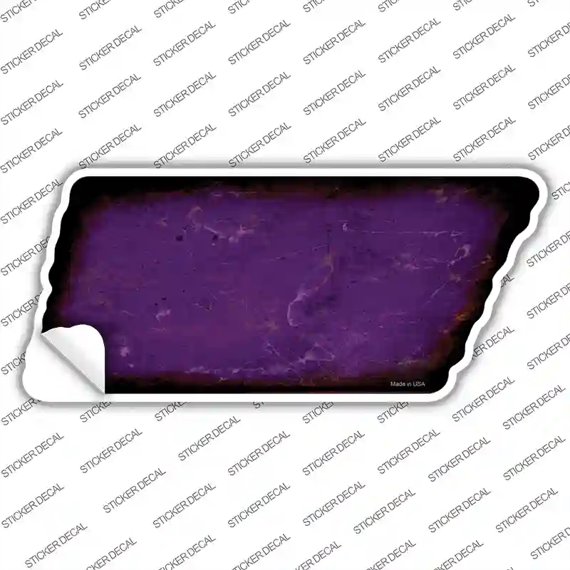 TN-109s-XL Purple Solid Novelty Rusty Tennessee Shape Sticker Decal, Extra Large