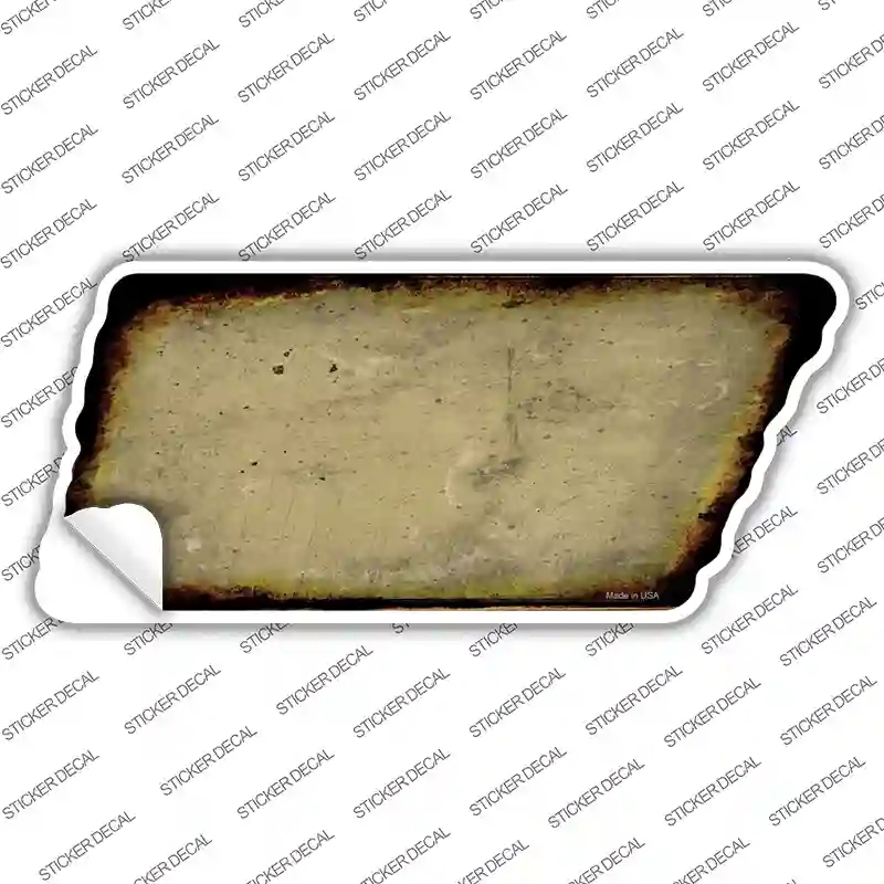 TN-115s-L Gold Solid Novelty Rusty Tennessee Shape Sticker Decal, Large