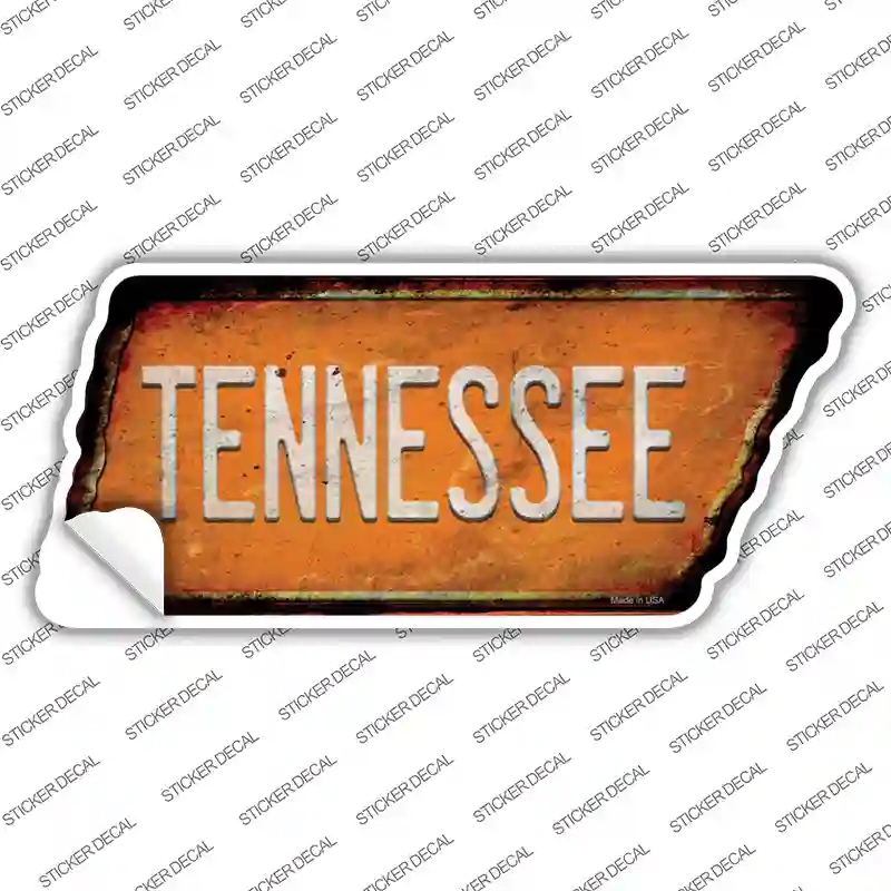 TN-143s-XL Tennessee Novelty Rusty Tennessee Shape Sticker Decal, Extra Large