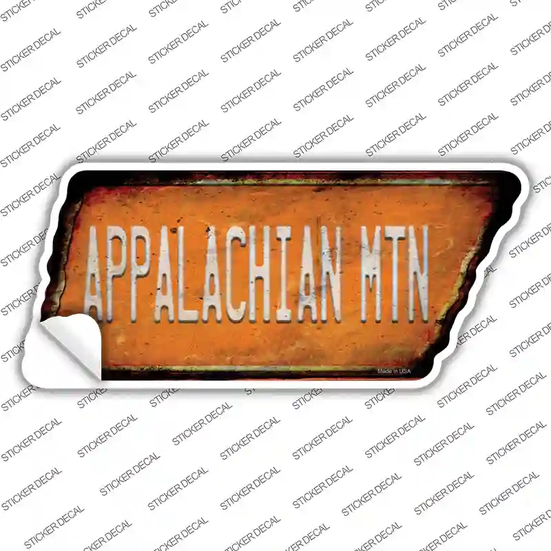 TN-149s-L Appalachian Mtn Novelty Rusty Tennessee Shape Sticker Decal, Large