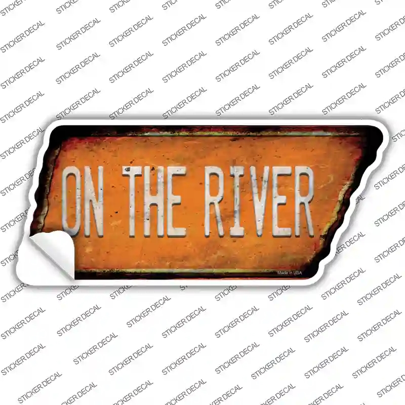 TN-158s-XL On the River Novelty Rusty Tennessee Shape Sticker Decal, Extra Large