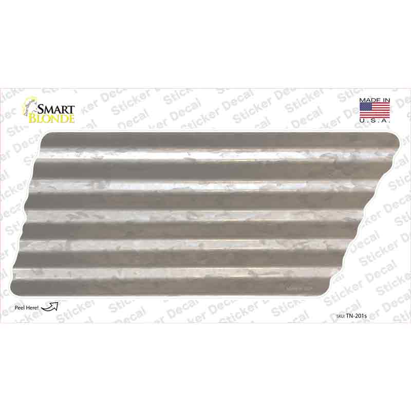 TN-201s-M White Solid Novelty Corrugated Tennessee Shape Sticker Decal, Medium