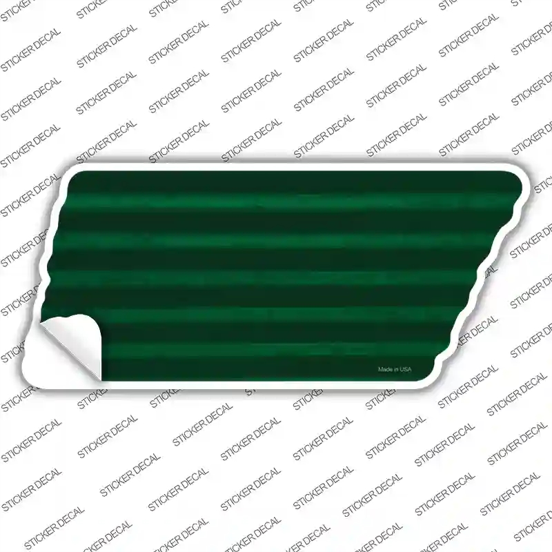 TN-203s-S Green Solid Novelty Corrugated Tennessee Shape Sticker Decal, Small