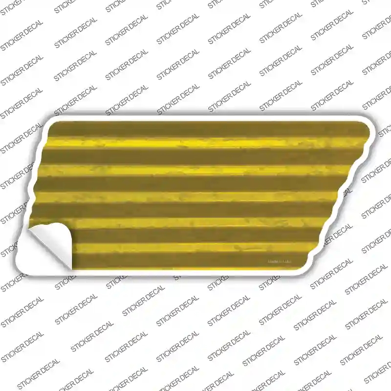 TN-205s-L Yellow Solid Novelty Corrugated Tennessee Shape Sticker Decal, Large