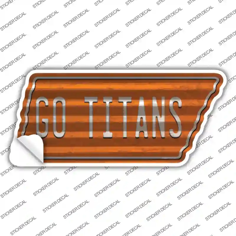 TN-226s-S Go Titans Novelty Corrugated Tennessee Shape Sticker Decal, Small