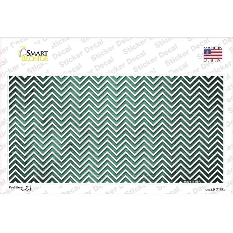 LP-7155s-M Mint White Small Chevron Oil Rubbed Novelty Sticker Decal, Medium