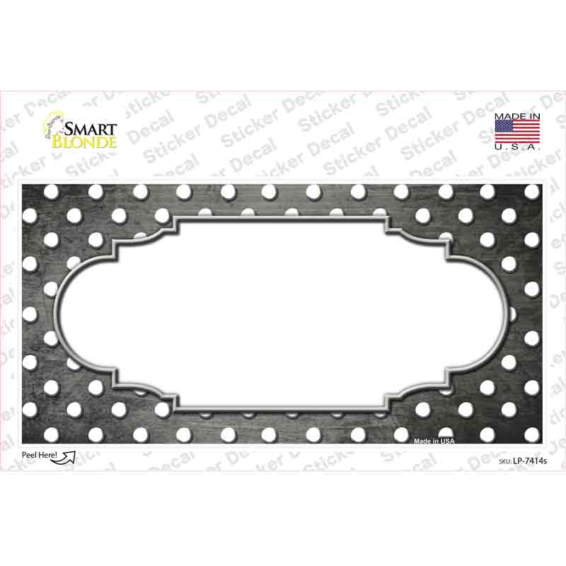 LP-7414s-M Gray White Small Dots Scallop Oil Rubbed Novelty Sticker Decal, Medium