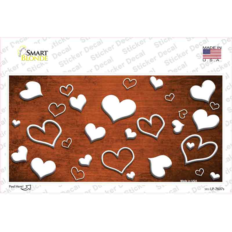 LP-7607s-M Orange White Love Oil Rubbed Novelty Sticker Decal, Medium
