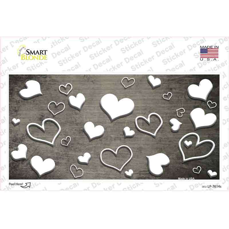 LP-7614s-M Tan White Love Oil Rubbed Novelty Sticker Decal, Medium
