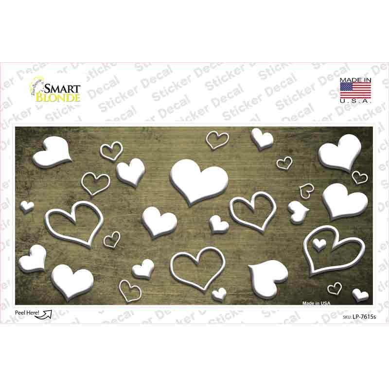 LP-7615s-M Gold White Love Oil Rubbed Novelty Sticker Decal, Medium